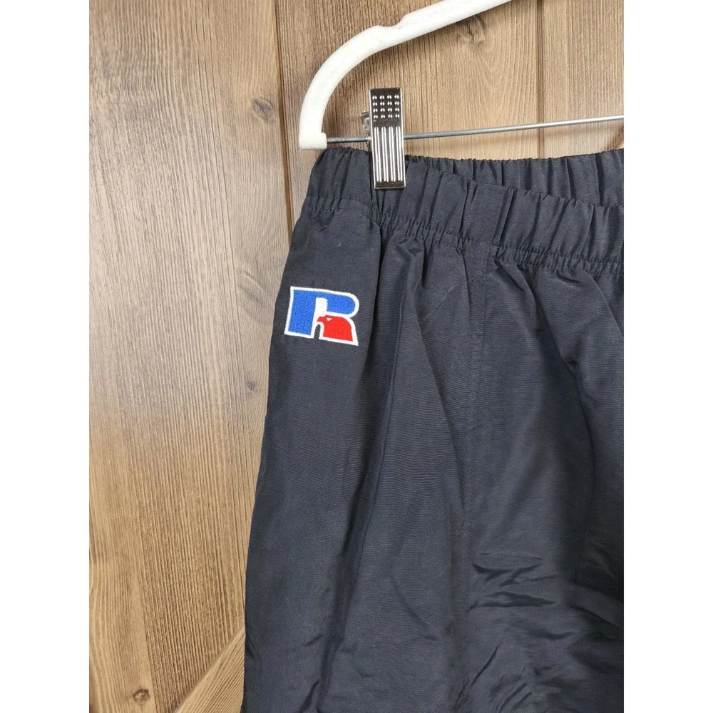 Russell Athletic Vintage Black Nylon‎ Track Pants Water Resistant Mens Large NWT